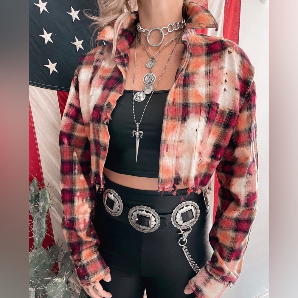 Courtney Cropped Flannel by TRASHxHAUS